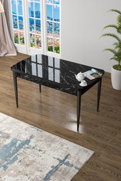 Hanah Home Mesa de Comedor Zen Mármol Negro